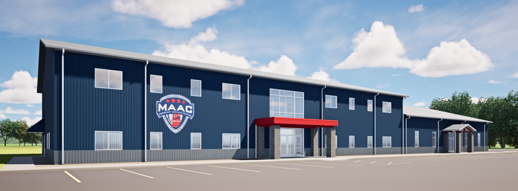 Rendering of the new MAAC HQ and Kathryn Hall